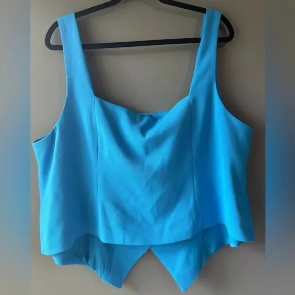 NWT Skies are blue curvy, size 2X, bright blue vest, thick strap, waist coat - Picture 4 of 7